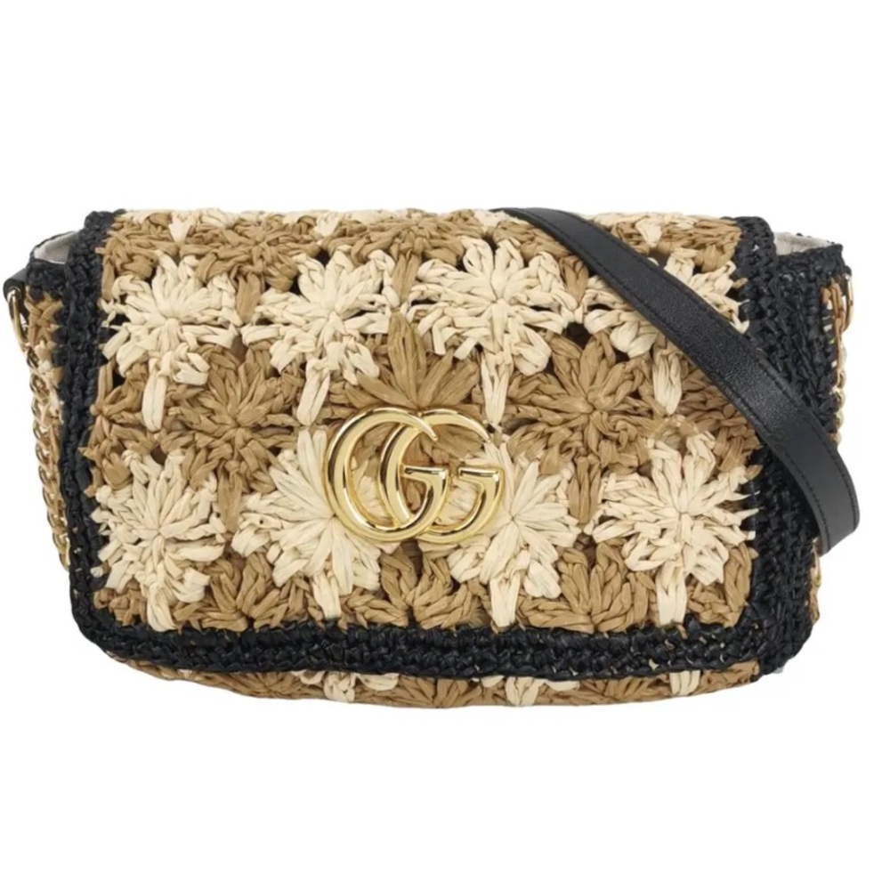 Gucci Marmont Raffia flap crossbody bag